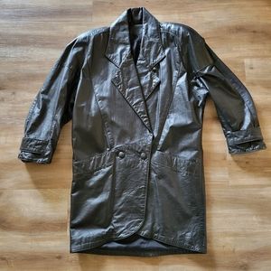 Vintage 80's/90's black leather coat
